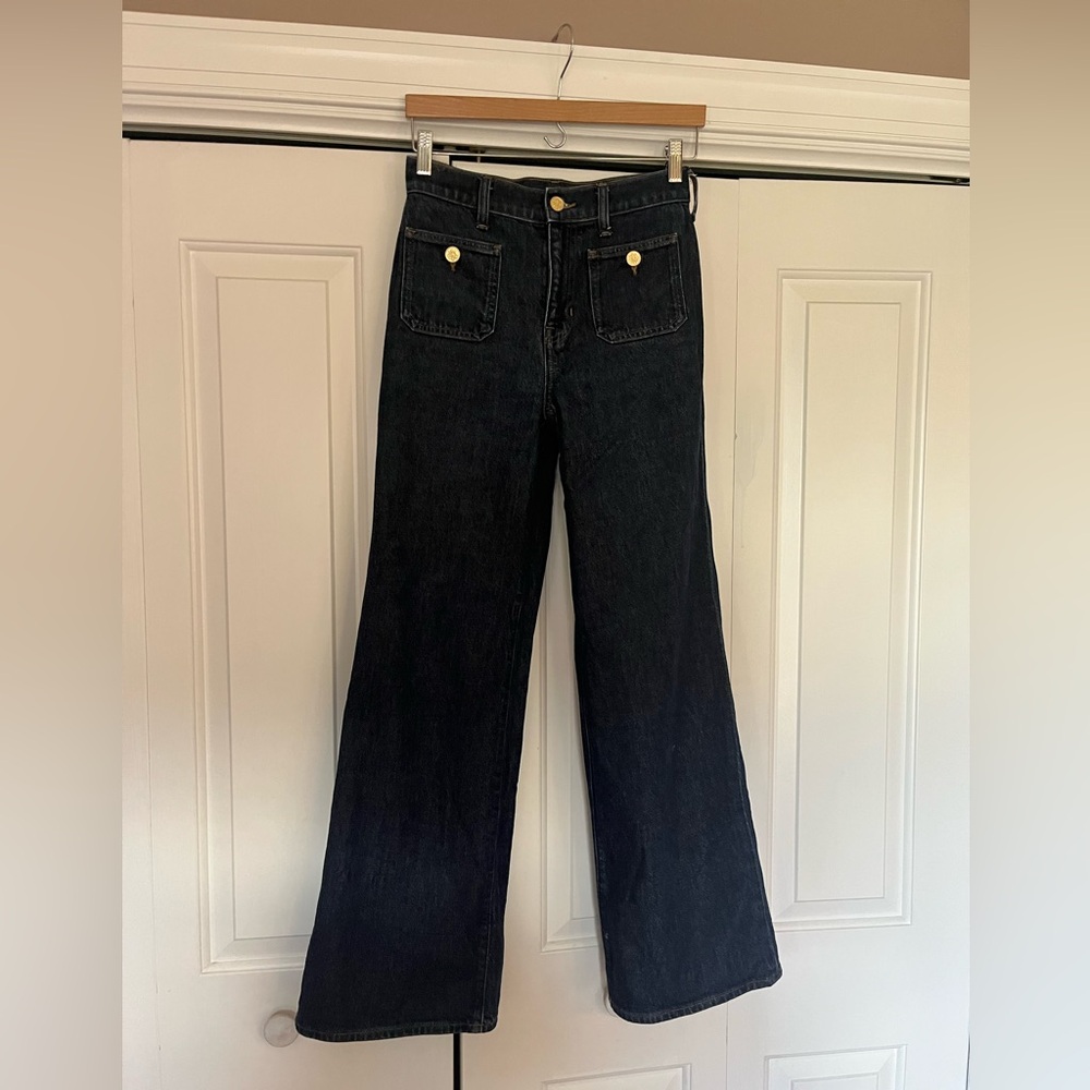 J. Crew Dark Wash Sailor Wide Leg Jeans
